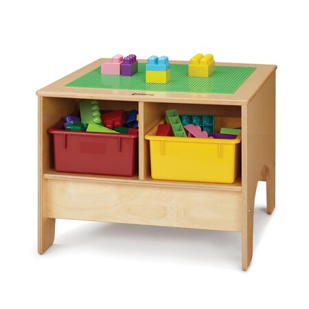 Jonti-Craft KYDZ Building Table, Preschool Brick Compatible, with Colored Tubs 57459JC